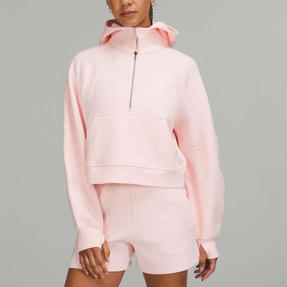 lululemon - quarter zip oversized scuba (strawberry milkshake)